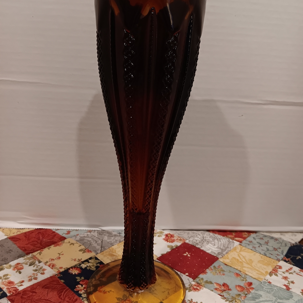 Amber Glass Bud Vase